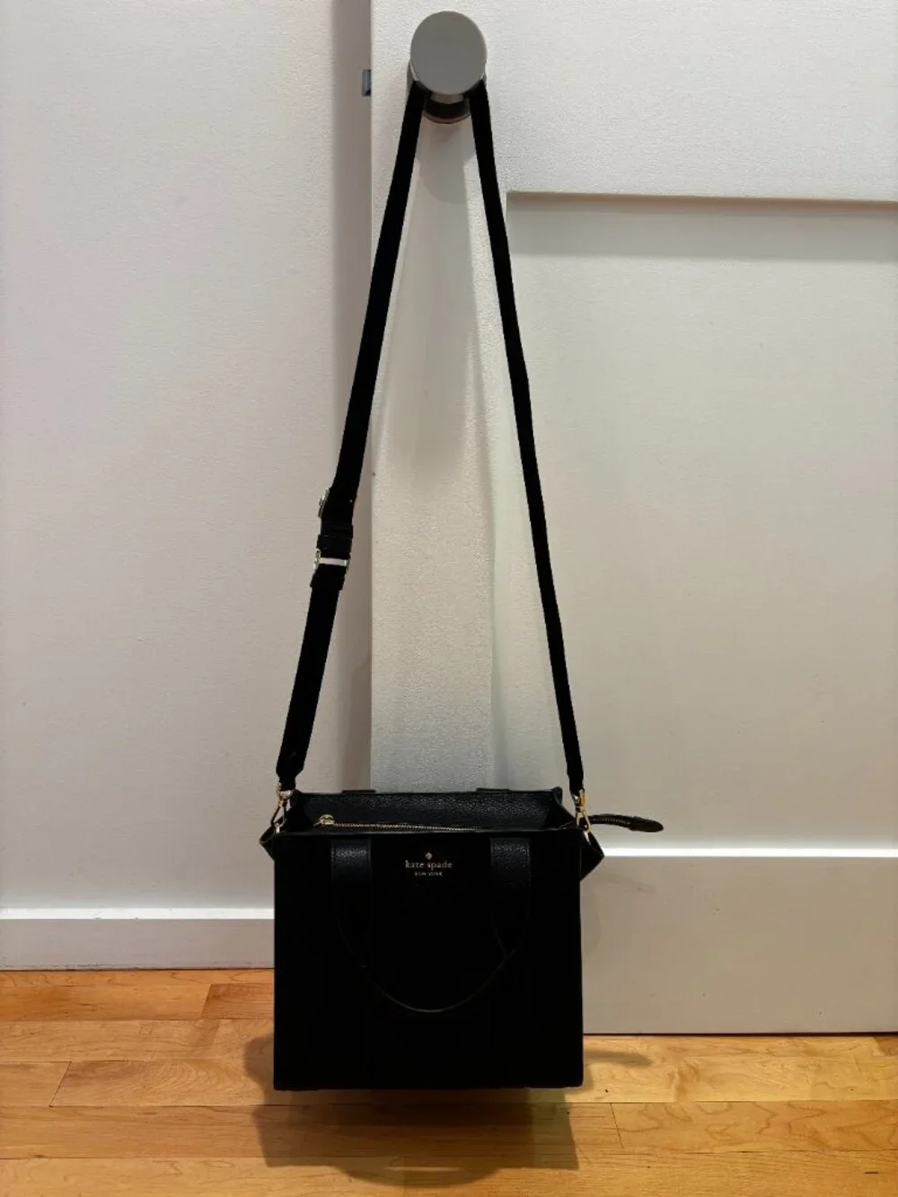 Kate Spade New York Kip Pebbled Black Leather Small Tote - Picture 7 of 11